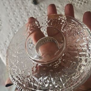 Orrefors Kosta Boda Clear Textured Glass Candle Holder